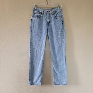 Levis Jeans Womens 26 Low Pro Straight High Rise Blue Denim Jeans 100% Cotton